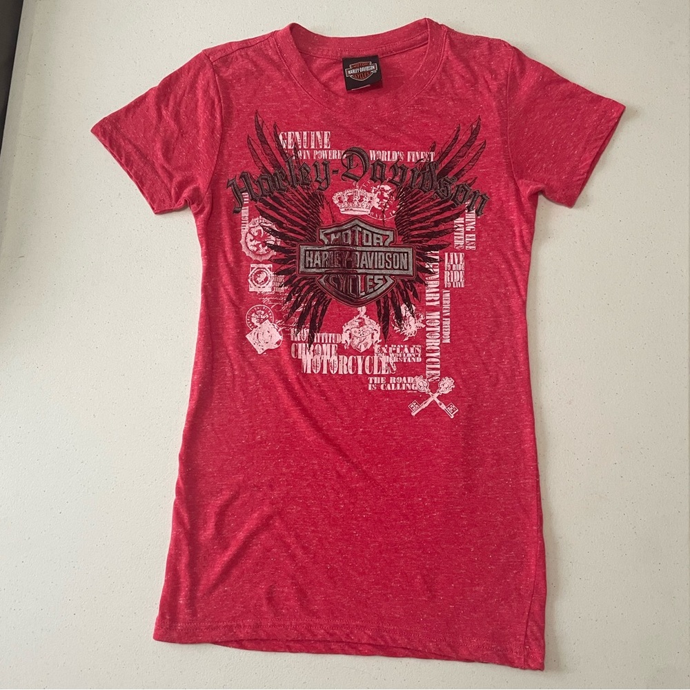 Rare Harley Davidson Mancuso Houston Texas Shirt Size Medium Red - Picture 5 of 13